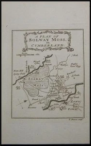 Mapa original 1779 Solway Moss Longtown Cumbria Inglaterra - Imagen 1 de 1