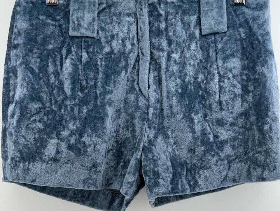 Mini pantalones cortos vintage raros de terciopelo azul aplastado talla 9 Foto 1 de 4