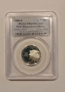 2000-S SILVER New Hampshire State Quarter - PCGS PR69DCAM - Picture 1 of 2