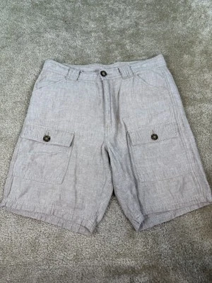 Tasso Elba Island Shorts Mens size 32 Linen Blend Khaki Brown Beach Casual B787 - Image 1 of 4