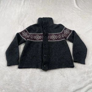 Vintage GAP Sweater Womens Large Gray Button Up Blended Wool Xamel Hair Aztec - Picture 1 of 9
