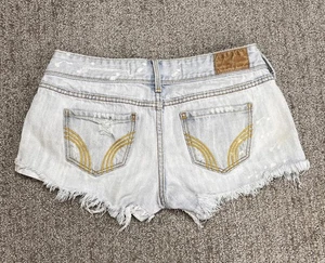 Hollister pantaloncino denim donna 1 lavaggio leggero invecchiato taglio sfilacciato orlo grezzo - Foto 1 di 23