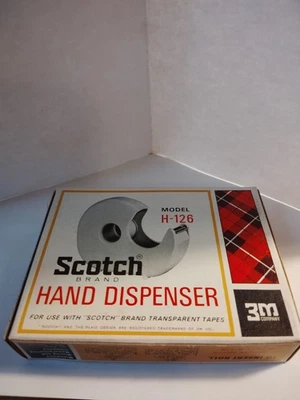Dispensador de mano vintage marca Scotch 3M H-126 para cinta de celofán de 1/2" de ancho EE. UU. Foto 1 de 4