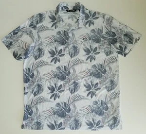 Travis Mathew Golf Polo Shirt White Floral Local Forecast Pima Cotton NEW 2XL - Picture 1 of 9