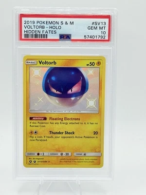 2019 POKEMON SUN & MOON HIDDEN FATES #SV13 VOLTORB-HOLO PSA 10 - Image 1 of 2