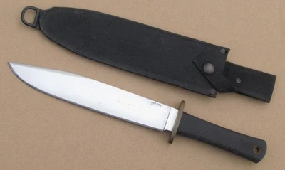 Cuchillo y funda Bowie grande vintage Cold Steel Trail Master Carbon V EE. UU. Foto 1 de 4