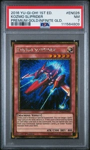 PGL3-EN026 Kozmo Sliprider Gold Secret Rare 1st Edition NM Yugioh Card PSA 7 - Picture 1 of 2