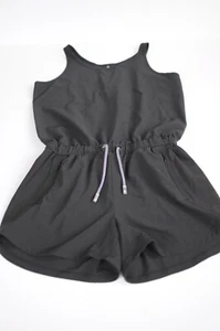 Athleta Girl All In Romper Black Active Shorts Jumpsuit Lightweight Size 12 - Picture 1 of 6