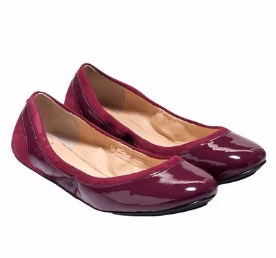 Zapatos planos de ballet Cole Haan Z3732* para mujer rojos charol Avery talla 5 Foto 1 de 4