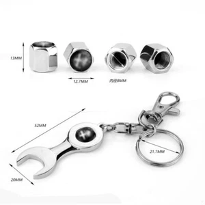 Car Tire Valve Caps Air Valve Dust Covers Wrench Keychain For Car Logo More - Picture 1 of 1