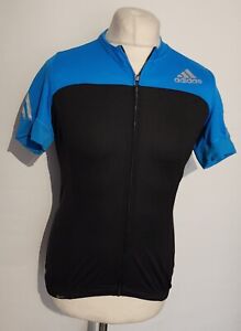 Adidas Shirt Womens Large 16-18 Cycling Blue Short Sleeve Polyester Activewear