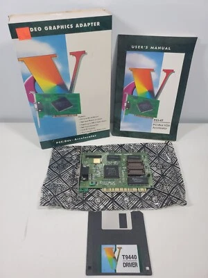 OPEN BOX! Vintage Trident TGUI9440AGi 1MB PCI Graphics Card w/ Manual, Driver - Image 1 of 4