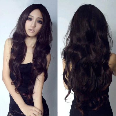 Hot Sell Fashion Long Dark Brown Straight Wavy Women's Lady's Hair Wig Wigs +Cap - Image 1 of 3
