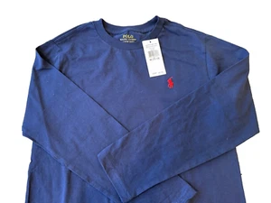 Youth Boy Ralph Lauren Long Sleeve Navy Blue Shirt Casual Size M - Picture 1 of 4