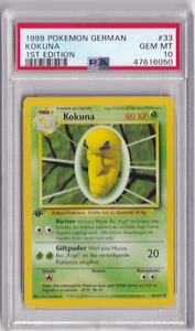 1999 Pokemon German Base Set No. 33 Kokuna First Edition PSA 10 - Picture 1 of 2