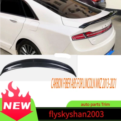 Rear Tail Trunk Spoiler Wing Lip Trim Carbon fiber ABS FOR Lincoln MKZ 2013-2021 - Image 1 of 4