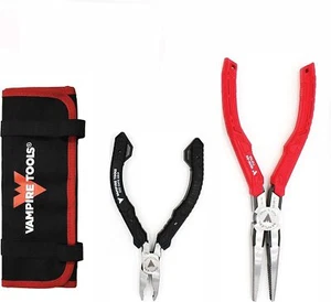 VT-001-S2GP - VAMPLIERS 5" Mini Pliers + 7" Long Nose Pliers + Tool Pouch Bundle - Picture 1 of 18