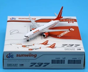 JC Wings 1:400 Sunwing Airlines Boeing B737 8 MAX Diecast Aircraft Model C-FYXC - Picture 1 of 13