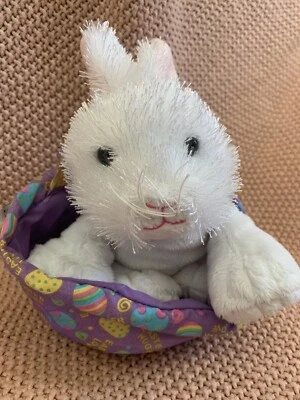Webkinz Rabbit with Ganz Easter carrier **PLUSH ONLY, NO CODE** - Image 1 of 4