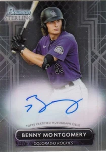 2022 Bowman Sterling Prospect Auto BENNY MONTGOMERY #PA-BM Colorado Rockies - Picture 1 of 2