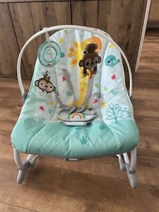 Bright Starts Safari Blast Baby Seat 2 in 1 Infant Toddler Rocker &Bouncer Used - Picture 1 of 3