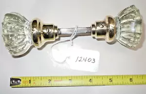 Türknauf, Vintage Glas und Messing Türknaufgarnitur (ideal für Restaurationsprojekt) - Bild 1 von 4