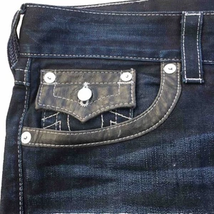 True Religion Jeans Size 34 (34x33) Skinny With Flaps Ascot Grey - Picture 1 of 11