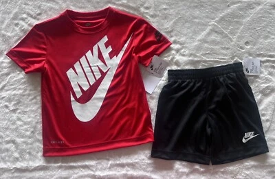 NIKE Sportswear Little Boy's DRI-FIT Shirt and Shorts Outfit, 2-piece set - Image 1 of 4