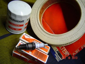 4 spark plugs oil filter motorcraft air filter Ford Capri 1 2 MK1 MK2 1.3 1.6 OHV - Picture 1 of 1