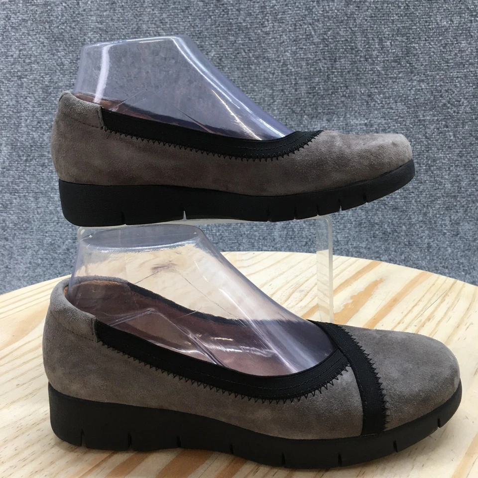 Clarks Zapatos Artesanales Mujer 7 M Daelyn Hills Sin Cordones Planos Gris Gamuza Comodidad Foto 1 de 4