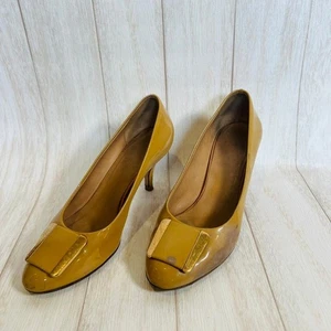 Women 6.5US Ferragamo Shoes 5.5 Pumps Emeral Leather Beige Limited Edition VHTF - Picture 1 of 7