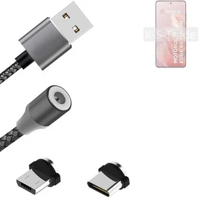 Magnetyczny kabel ładujący do Motorola Edge 60 Fusion z USB typu C i gniazdem micro USB - Zdjęcie 1 z 6