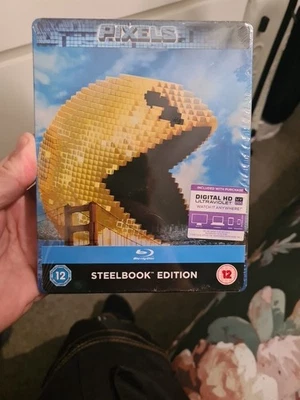 PIXELS (2015) - UK Reg Free BLU RAY STEELBOOK - NEW & SEALED Adam Sandler Comedy - Image 1 of 2