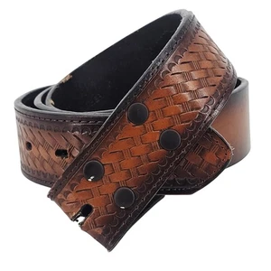 Stetson Country Handtooled Braun Leder Snap-On Western Gürtel Herren 38 - Bild 1 von 13
