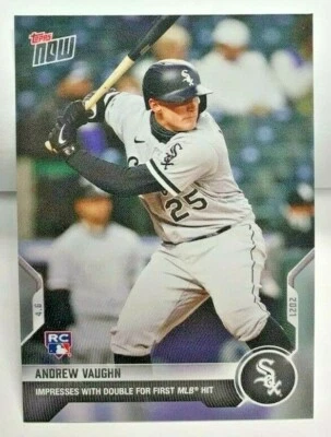 Andrew Vaughn 2021 Topps Now 4/6 Double First MLB Hit RC #42 WHITE SOX SP /1740 - Image 1 of 2