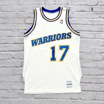 Vintage 80s Golden State Warriors Chris Mullin Jersey Sand Knit Game Worn Used - Image 1 of 4