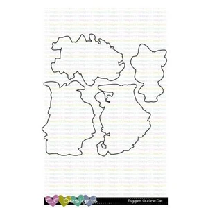 C.C. Disegni, Outline Metal Die/Stencil per punzonatura, Piggies - Foto 1 di 1