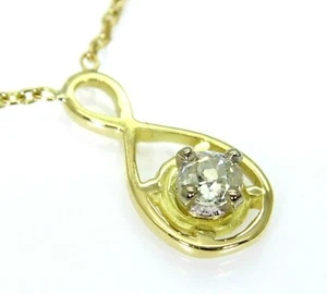 Impresionante Collar Antiguo Cojín Diamante Infinito Oro Amarillo 18 quilates de 20" con Cojín Antiguo de 0,20 quilates - Imagen 1 de 12