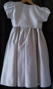 Size 7/8 soft white has a shiny lilac material party dress with. jacket Size 7/8 - Picture 1 of 7