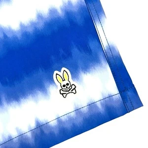 PSYCHO BUNNY Mens PALLING Lined LIMITED EDITION Tie Dye Swim Trunks Royal Blue - Picture 1 of 8