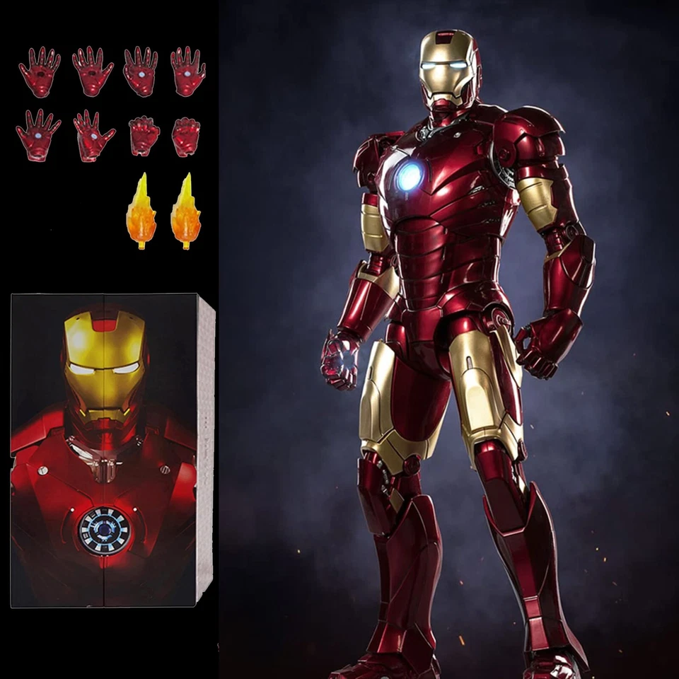 Marvel Avengers Iron Man Mark 3 MK3 Ironman Toy LED Light Action Figure Model - Image 1 of 4