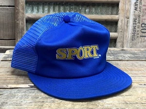 Vintage SPORT MAGAZINE Mesh Snapback Trucker Cap Hat Made In USA - Picture 1 of 10
