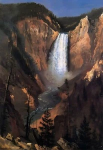 Yellowstone Waterfall River Print 8x10 200y Ink Museum 100% Cotton Paper A35 - Picture 1 of 5