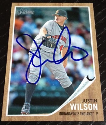 Justin Wilson - 2011 Topps Heritage Minors RC Signed Autograph Auto Card #139 - Image 1 of 2