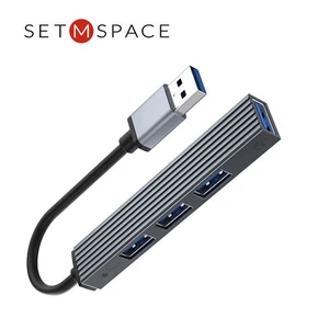 SETMSPACE 4 puertos USB 3.0 divisor de concentrador ultra delgado divisor para computadora portátil PC Mac - Imagen 1 de 8
