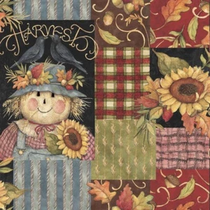 1/3 Yard Harvest Time - primitive Doll Sunflower Fall Seasonal 47499 - Picture 1 of 1