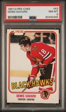 1981/82 O-Pee-Chee Hockey #63 Denis Savard Rookie Card RC PSA 8