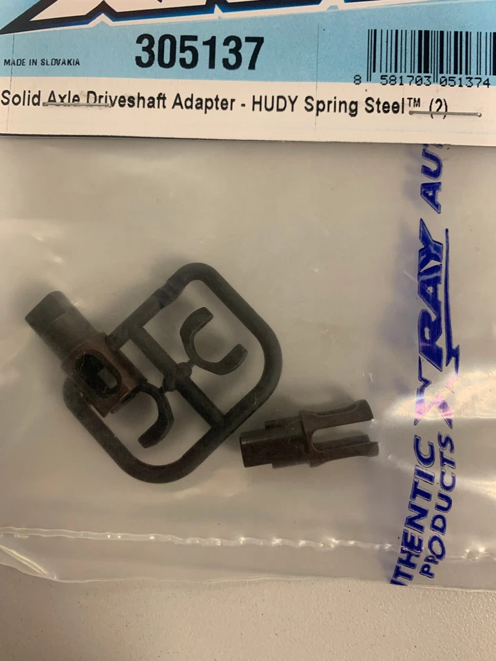 Xray Solid Axle Driveshaft Adapter - HUDY Spring Steel T4 1/10 305137 1223 - Photo 1/1
