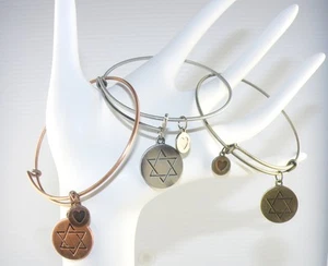 Wire Bangle / Bracelet Magen David / Star of David Protection / Talisman Unisex - Picture 1 of 13