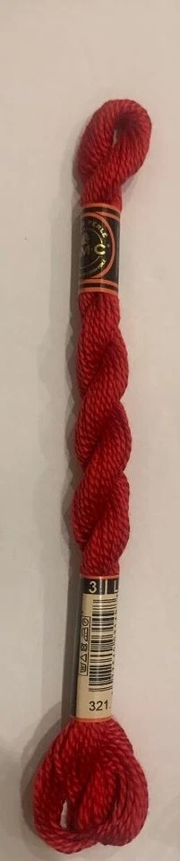 dmc thread needlepoint, Cotton Perle, size 3 #321 - Image 1 of 1